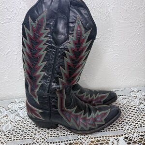 Johnny Ringo Black and Red western boots